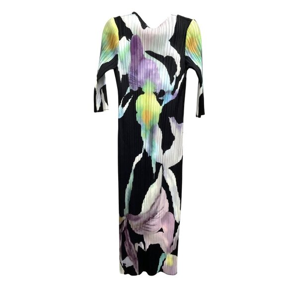 Nancy Yang Art-Inspired Midi Dress Abstract Floral Pleated Medium NWT - Picture 6 of 7